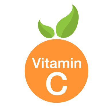 yüksek vitamin C, turuncu vektör tasarımı.
