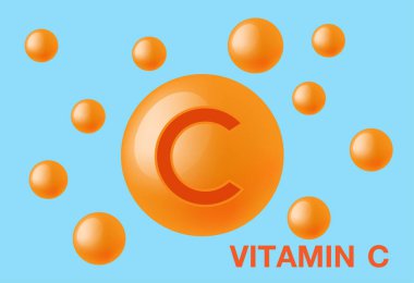 yüksek vitamin C, turuncu vektör tasarımı.