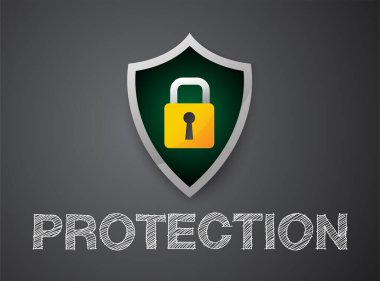 Koruma simgesi, güvenlik vektör tasarımı.
