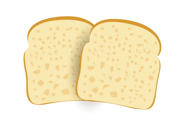 Whole Wheat Bread Vector Illustration Two Toast Bread Slices — Stock Vector