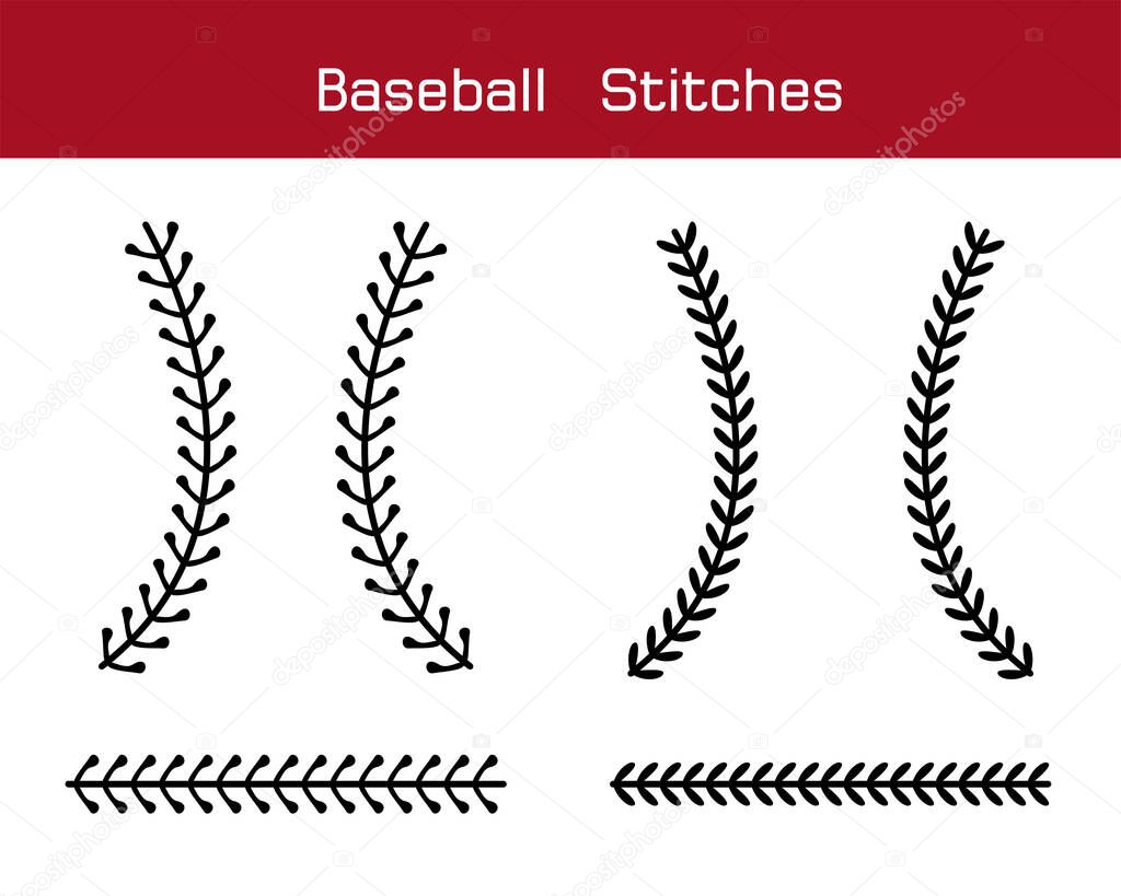 Baseball  Stitches  on a white background , vector design.