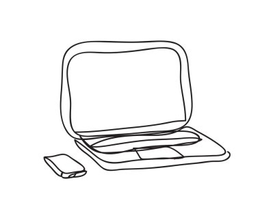 bilgisayar ve mobil, çizgi çizim biçimi, vektör tasarımı