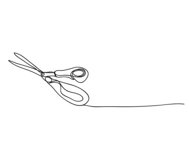 Makas, çizgi çizimi, vektör tasarımı