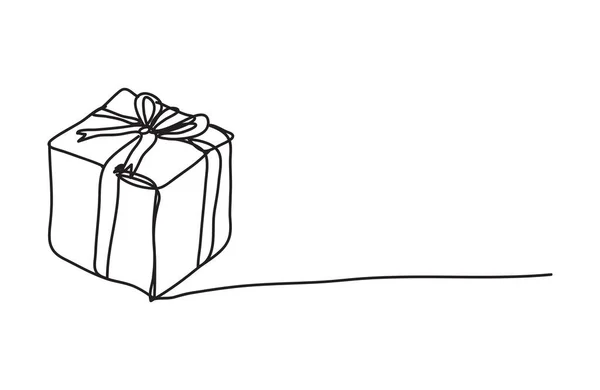 Κουτί Δώρου Γραμμή Στυλ Σχεδίασης Διανυσματικός Σχεδιασμός — Διανυσματικό Αρχείο