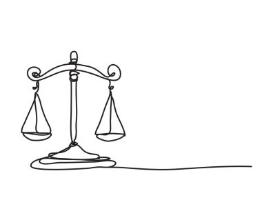 Adalet terazileri, çizgi çizme biçimi, vektör tasarımı