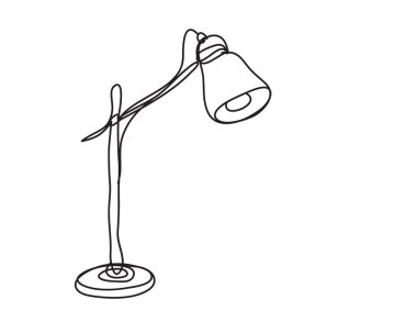 Masa lambası, çizgi çizim biçimi, vektör tasarımı
