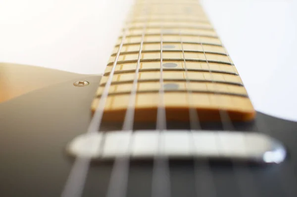 Guitarra Elétrica Macro Resumo Usado Para Tocar Música Notas Para — Fotografia de Stock