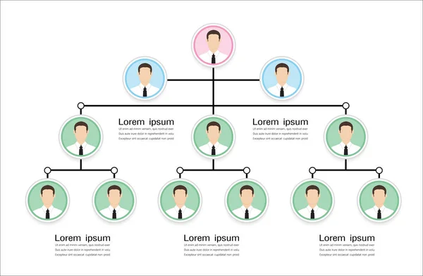 Infographics People Icon Abstract Line Business Structure — стоковый вектор