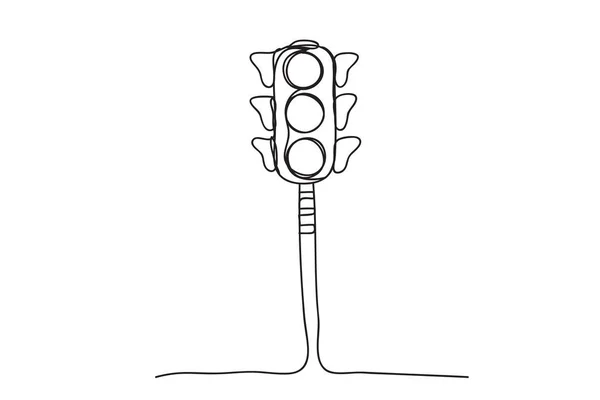 Verkeerslichten Lijntekenstijl Vectorontwerp — Stockvector