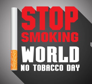 Tütün günü yok, sigara yok, vektör illüstrasyonu 10 puan.