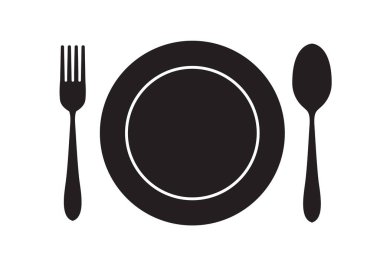 kaşık ve çatal simgesi, vektör tasarımı