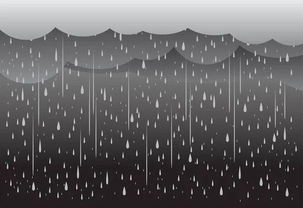 Silný Déšť Tmavé Obloze Období Dešťů Mraky Bouře Povětrnostní Prostředí — Stockový vektor