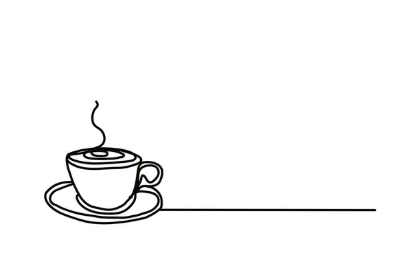 Taza Café Estilo Dibujo Línea Diseño Vectores — Vector de stock