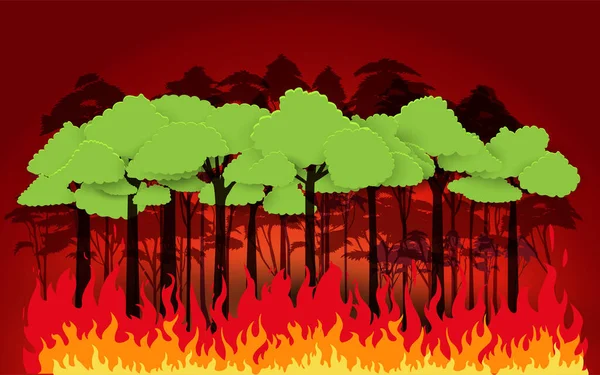 Incendios Forestales Diseño Vector — Vector de stock