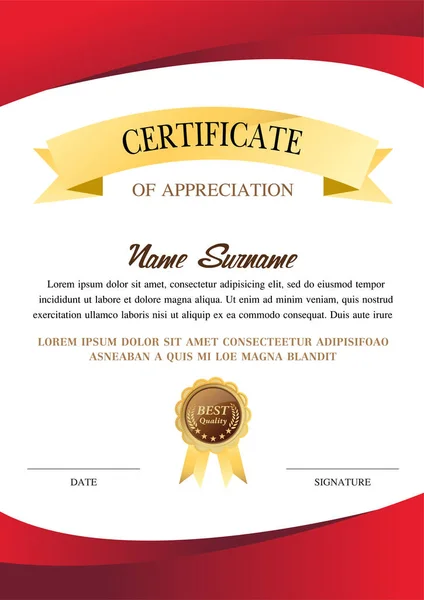 Sertifika şablonu, diploma tasarımı, başarı, ödül, grafik arkaplan, garanti vektör tasarımı.