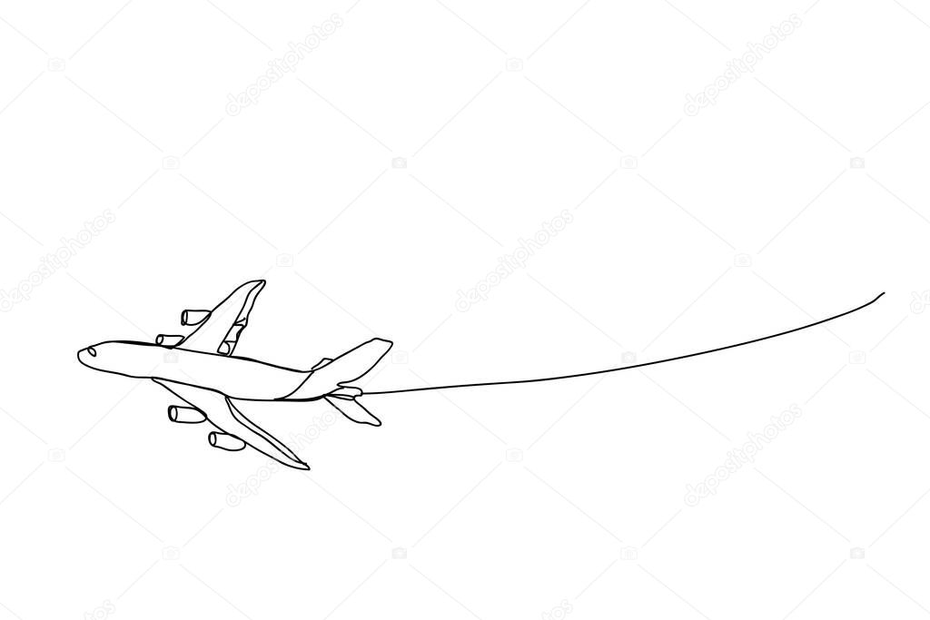 a plane , line drawing style,vector design