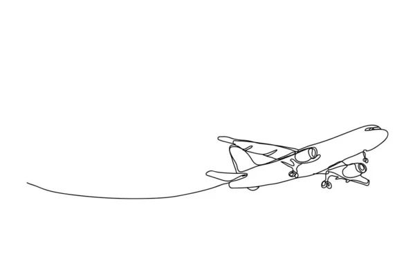 Plane Line Drawing Style Vector Design — 스톡 벡터