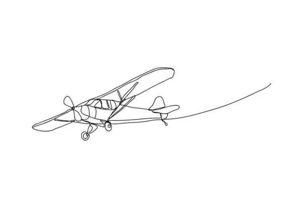 Plane Line Drawing Style Vector Design — Stock Vector