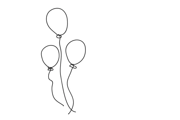 Globos Sobre Fondo Blanco Estilo Dibujo Línea Diseño Vectores — Archivo Imágenes Vectoriales