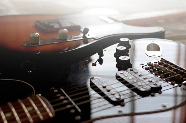 Guitarra Elétrica Guitarra Acústica Usado Para Tocar Música Notas Para — Fotografia de Stock