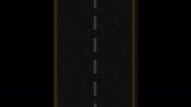 Gerçekçi yol çimento gri renk sınır yolu sarı çizgi vardır ve orta yolda beyaz çizgi 3D görüntüleme alfa katman yolu içerir.