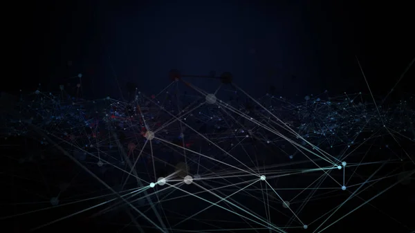 Візуалізація Концепції Futuristic Network Абстрактний Фон Прямим Точковим Єднанням Великій — стокове фото