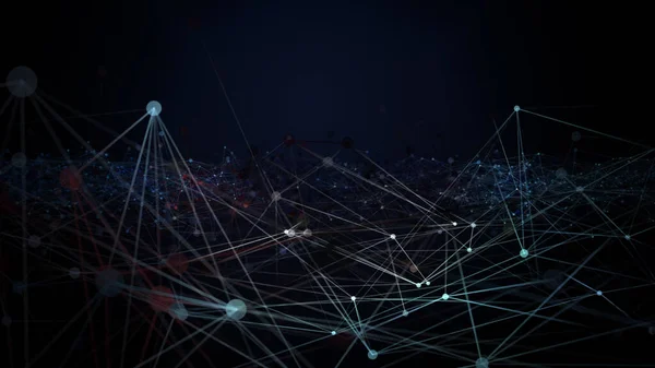 Візуалізація Концепції Futuristic Network Абстрактний Фон Прямим Точковим Єднанням Великій — стокове фото