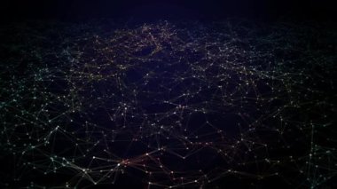 Fütürist Ağ konseptinin soyut Plexus arkaplan hareketi dijital, teknoloji, arkaplan soyut hareket eden nokta ile 3D oluşturma.