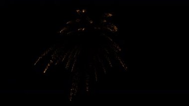 Altın havai fişek parçacığı üç farklı tarzda kıvılcım saçar ve 3D görüntüleme alfa yolu içerir.