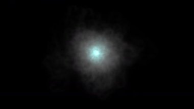 Mavi serin parlayan aura, merkezde daha fazla enerji hareketi oluşturur. 3D görüntüleme ile etrafa yayılan duman sıvısı alfa yolu içerir..