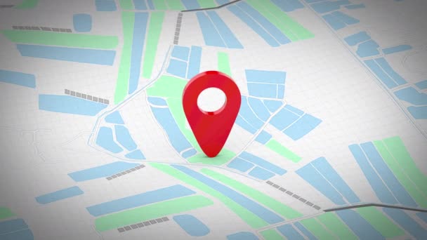 Pin Mappa Grafica Posizione Collegamento Con Mappa Facile Con Canale — Video Stock