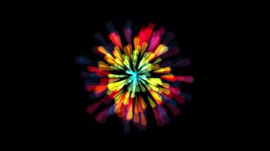 Patlama tam renk parti hareketi grafiği 3D görüntüleme alfa yolu içerir.