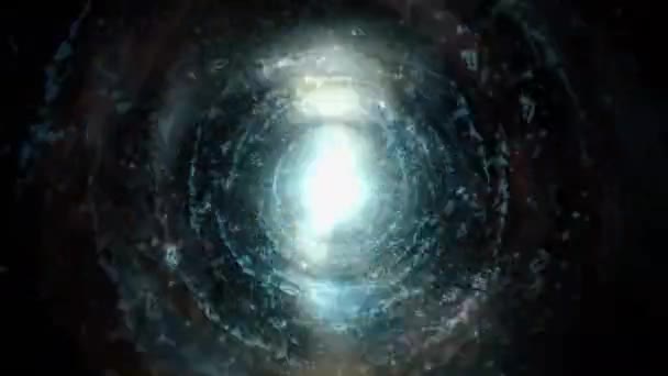 Oscuro Sucio Túnel Cueva Movimiento Efecto Digital Futurista Concepto Con — Vídeos de Stock
