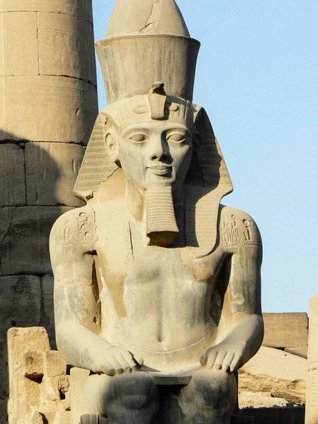 Statue Des Pharao Ramses Großen Tempel Von Karnak Der Dem — Stockfoto