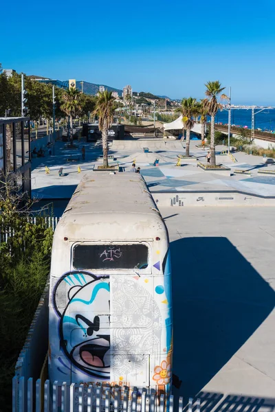 Badalona Hiszpania Sierpnia 2020 Skatepark Agora Badalona — Zdjęcie stockowe