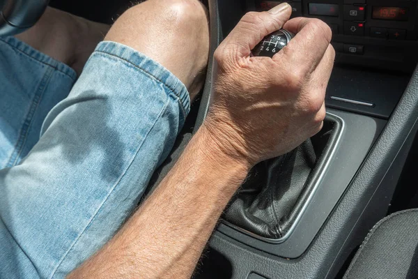 Maçaneta Mão Condutor Caixa Velocidades Automática — Fotografia de Stock
