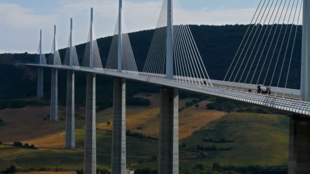 Millau Viaduct Aveyron Γαλλία Millau Viaduct Από Τον Norman Foster — Αρχείο Βίντεο