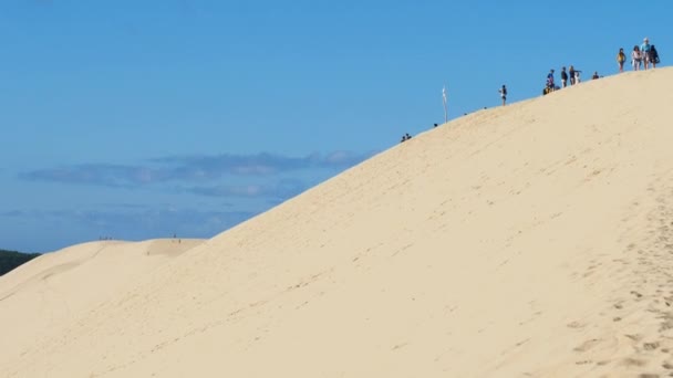 Dune Pilat Gironde Yeni Aquitaine Fransa Kum Tepesinin Dibinde Landes — Stok video