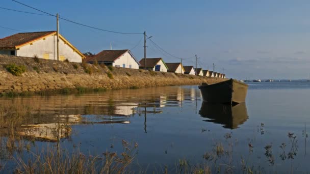 Ares Gironde Nouvelle Aquitaine Frankrike Fiskarhus Arcachon Viken — Stockvideo