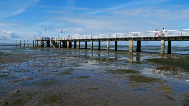 Andernos Les Bains Gironda Baia Arcachon Francia Molo Andernos Les — Video Stock