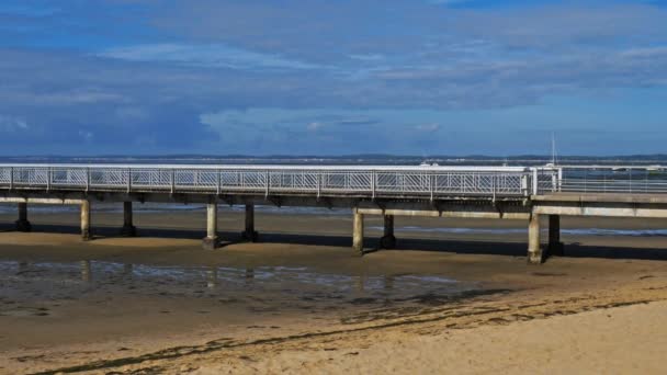 Andernos Les Bains Gironda Baia Arcachon Francia Molo Andernos Les — Video Stock