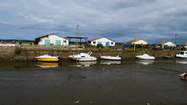 Ares Gironde Nouvelle Aquitaine França Casas Pescadores Baía Arcachon — Vídeo de Stock