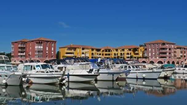 Lattes Port Ariane Herault Occitanie Frankrike Båtar Förtöjning Marinan Port — Stockvideo