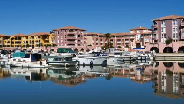 Lattes Port Ariane Herault Occitanie Francia Barcos Amarrados Puerto Deportivo — Vídeos de Stock