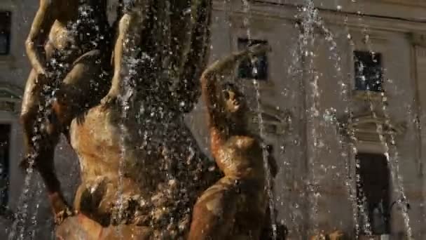 Fontaine Diane Piazza Archimed Syracuse Sicile Italie Fontaine Sculpteur Giulio — Video