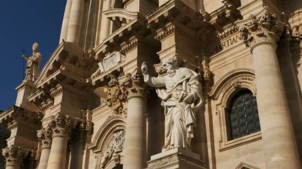Syrakusa Sicilien Italien Katedralen Syrakusa Byggdes Saint Bishop Zosimo Syrakusa — Stockvideo