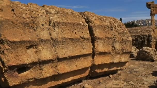 Agrigento Valley Temples Syracuse Σικελία Ιταλία Ερείπια Του Ναού Του — Αρχείο Βίντεο