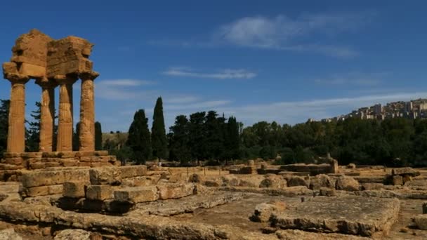 Agrigento Templens Dal Syrakusa Sicilien Italien Ruinerna Castors Och Pollux — Stockvideo