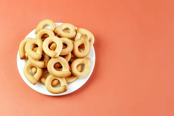 Süße Brötchen Aus Weizenmehlteig Kreis Gerollt Und Gebacken — Stockfoto