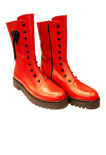 Leather Boots Zipper Waterproof — Stock Photo, Image
